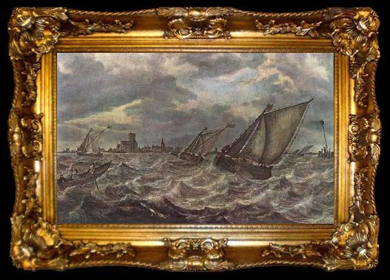 framed  BEYEREN, Abraham van Rough Sea gfhg, ta009-2